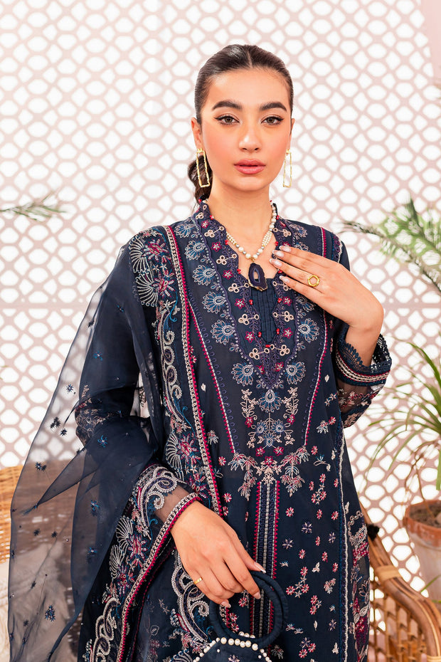 Elegant Blue Kameez Trouser Dupatta Style Pakistani Eid Dress