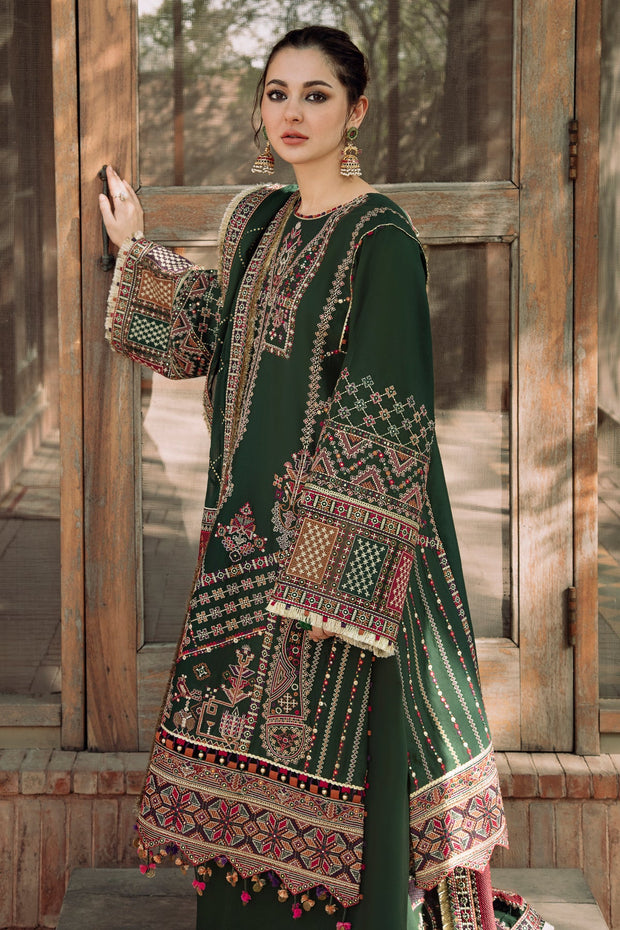 Elegant Pakistani Embroidered Lawn Suit in Kameez Trouser Style