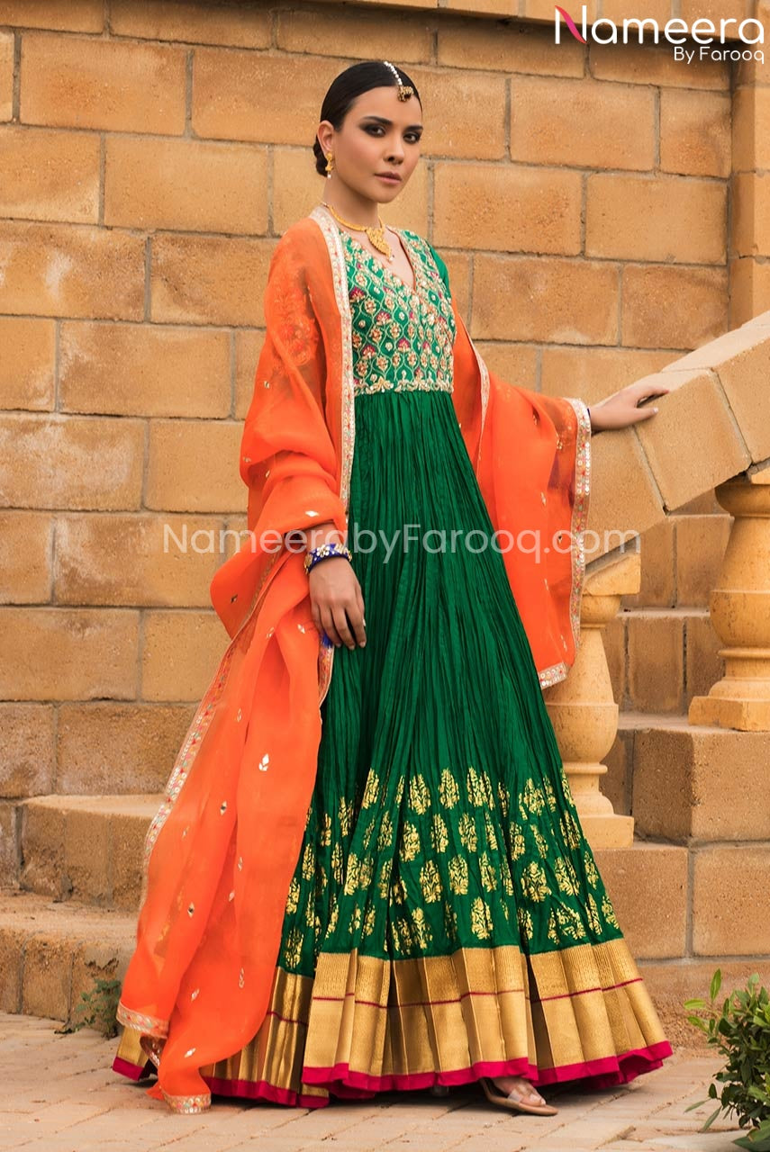 Elegant Pakistani Long Frock for Wedding Party