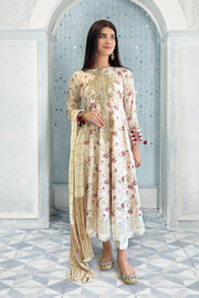 Elegant Pakistani Long Frock with Trousers and Dupatta