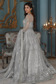 Elegant Pakistani Long Gown and Dupatta Dress for Bride