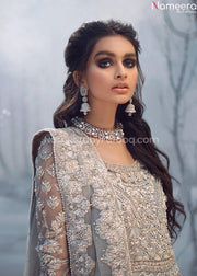 Elegant Pakistani Long Tail Maxi for Walima 2021 Closeup View