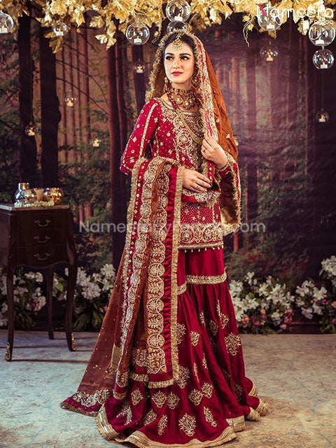 Buy Pakistani Bridal Lehenga in Deep Maroon Color Online 2021 SMALL Buy Pakistani Bridal Lehenga in Deep Maroon Color Online 2021 SMALL