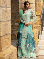 Elegant Pakistani Maxi Dress In Mint Green Color 