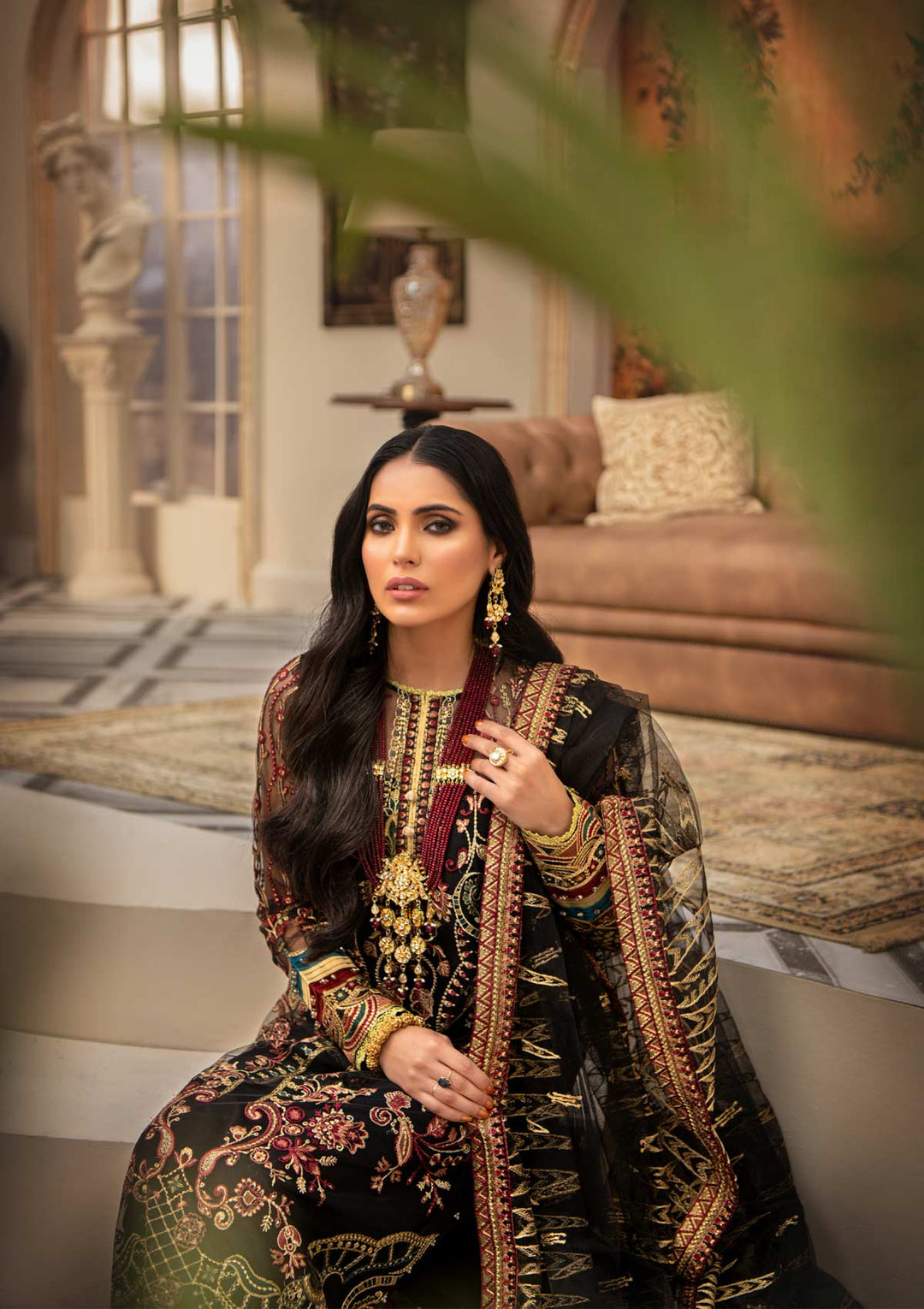 Elegant Pakistani Maxi Dress in Black Shade 2022
