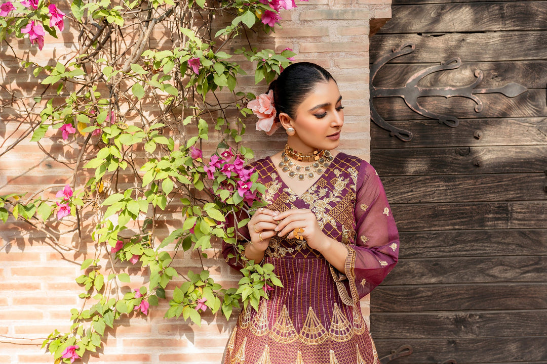 Elegant Pakistani Peplum Frock and Trouser Dress for Eid
