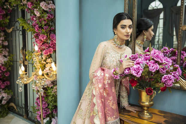 Elegant Pakistani Pishwas Dress in Frock Style for Wedding