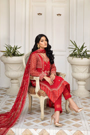 Elegant Pakistani Salwar Kameez in Red Shade 2022