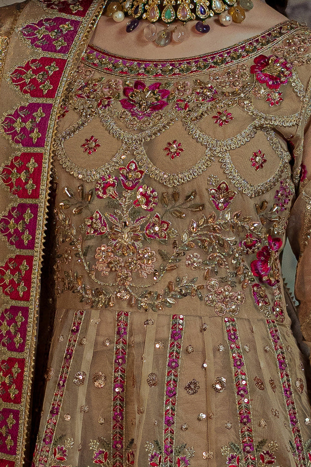 Elegant Pakistani Sharara Dress with Traditional Pishwas Frock