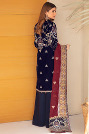 Elegant Pakistani Velvet Dress in Blue Shade Online