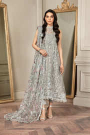 Elegant Pakistani Wedding Dress in Net Kameez Trouser Style