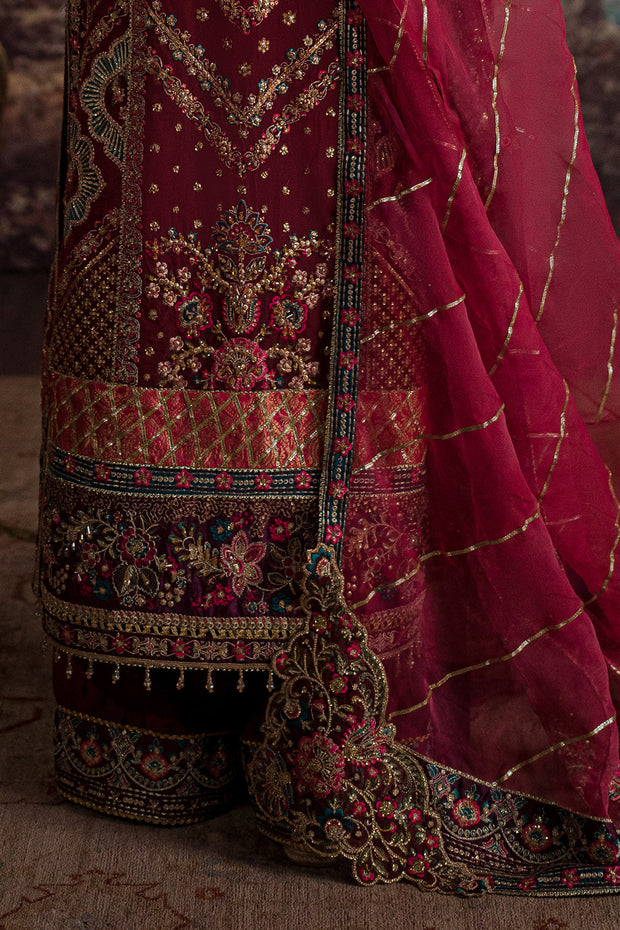 Elegant Pakistani Wedding Dress in Organza Kameez Trouser Style