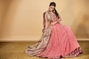 Elegant Pakistani Wedding Dress in Traditional Pishwas Style