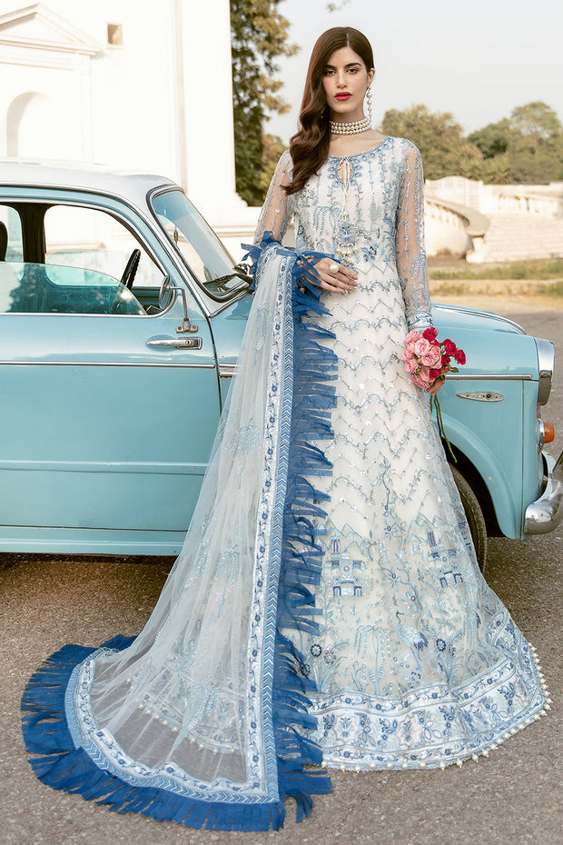 Elegant Pakistani White Dress in Long Style Stylish