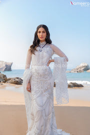 Elegant Pakistani White Party Dress for Ladies #PR259