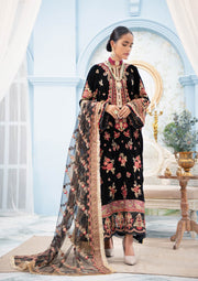 Elegant Party Dress Pakistani in Black Velvet Designer
