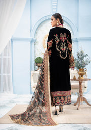 Elegant Party Dress Pakistani in Black Velvet Online