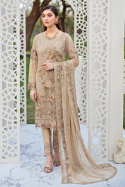 Elegant Party Wear Dress Pakistani in Skin Shade