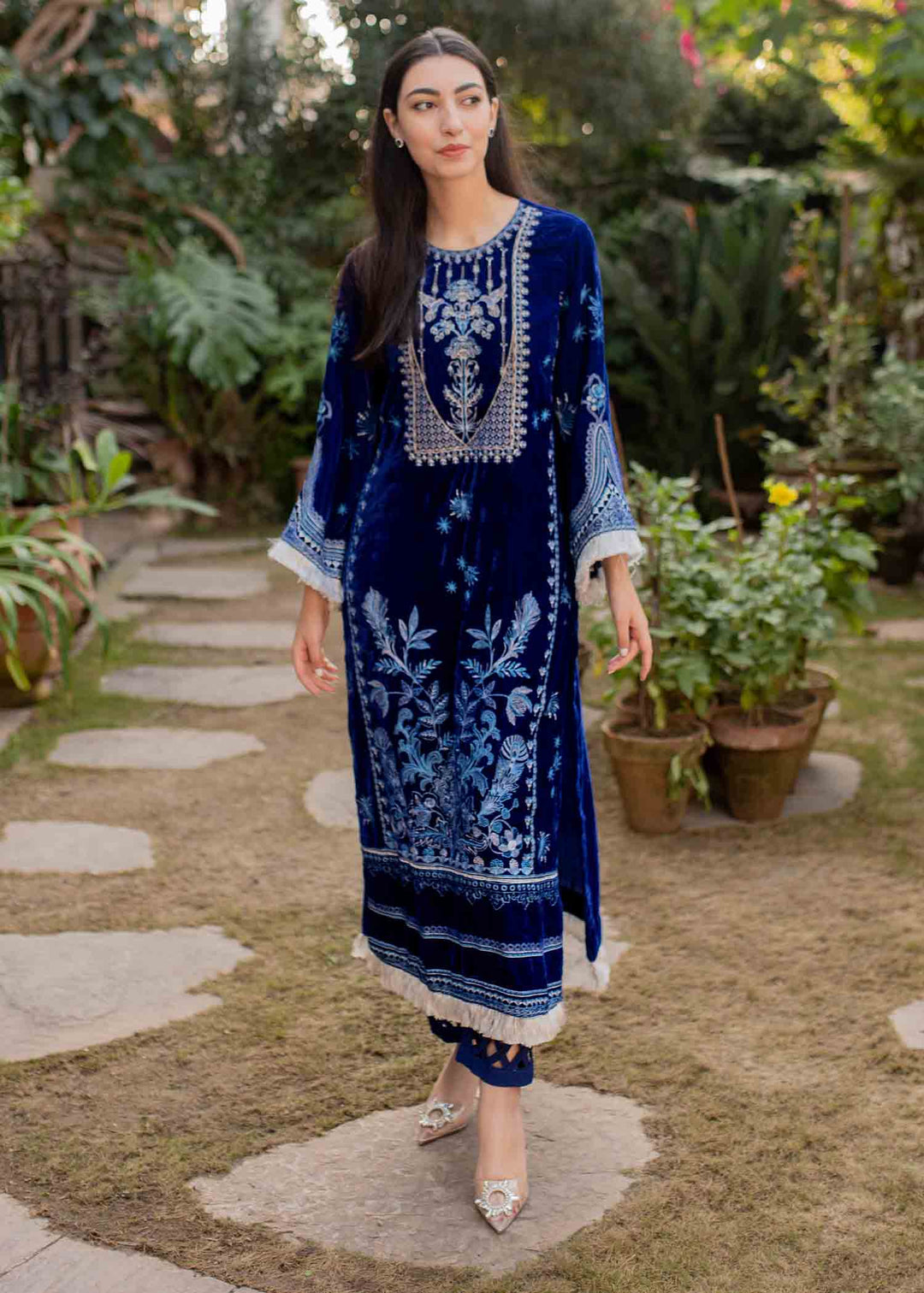 Elegant Party Wear Salwar Kameez in Micro Velvet 2021