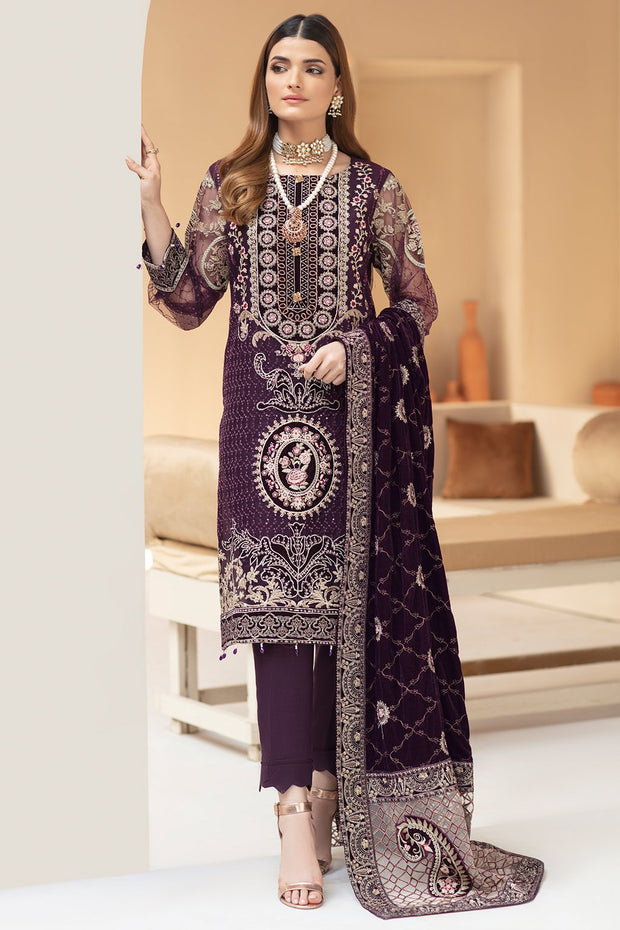 Elegant Party Wear Salwar Kameez in Violet Shade 2022