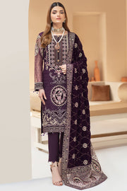Elegant Party Wear Salwar Kameez in Violet Shade Latest