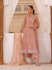 Elegant Pink Colored Chiffon Salwar Kameez Pakistani Eid Dress