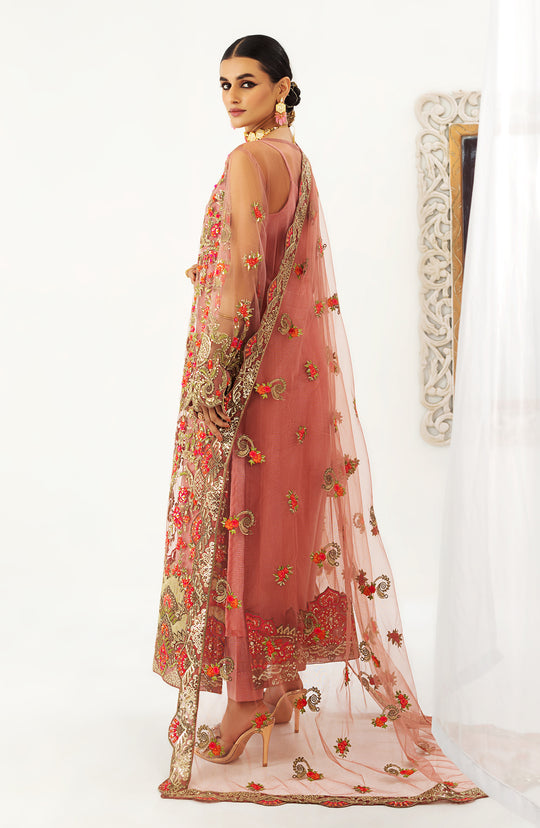 Elegant Pink Kameez Trouser Dupatta Pakistani Wedding Dress