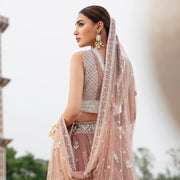 Elegant Pink Lehenga Choli and Dupatta Bridal Wedding Dress