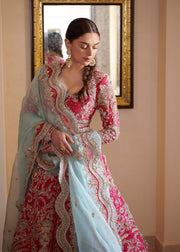 Elegant Pink Lehenga Choli and Dupatta Pakistani Bridal Dress