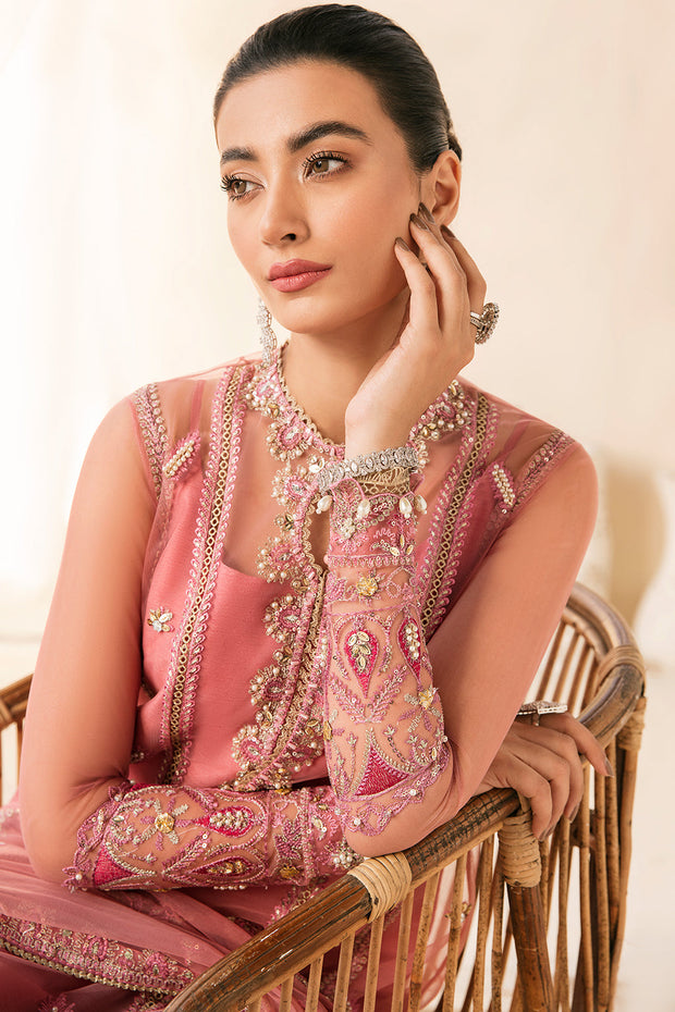 Elegant Pink Pakistani Dress in Kameez Trouser Style