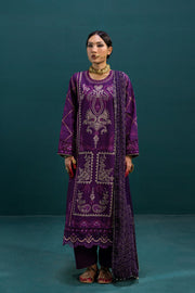 Elegant Purple Lawn Salwar Kameez Pakistani Eid Dresses
