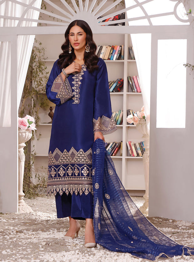 Elegant Raw Silk Blue Salwar Kameez Pakistani Eid Dress Online Nameera by Farooq Elegant Raw Silk Blue Salwar Kameez Pakistani Eid Dress Online Nameera by Farooq