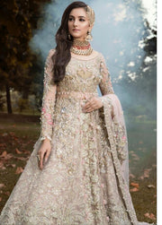 Elegant Silver Maxi Bridal Outfit 