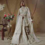 Elegant White Lehenga Choli Dress for Bride