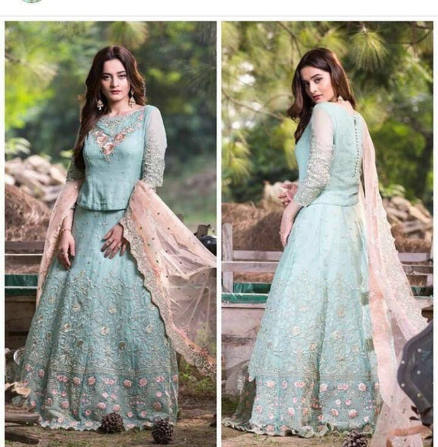 Elegant Chiffon Lehnga Choli by Imrozia Thread Dori Work  