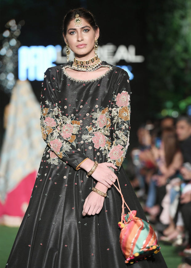 Elegant Indian Long Froke Dress for Wedding Model Walk