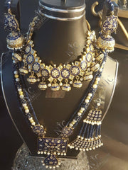 Elegant Kundan Blue Jewellery Set