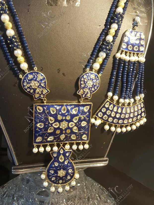 Navy blue hotsell kundan set