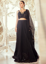Elegant Pakistani Black Lehnga for Wedding Overall Look