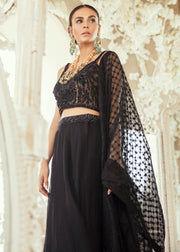 Elegant Pakistani Black Lehnga for Wedding