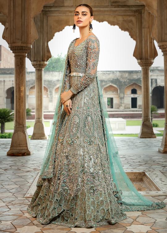 Buy Elegant Pakistani Bridal Long Maxi for Wedding Nameera by Farooq