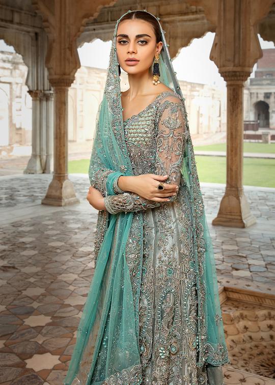 Buy Elegant Pakistani Bridal Long Maxi for Wedding Nameera by Farooq