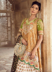 Elegant Pakistani Lehnga Shirt for Asian Bride Close Up