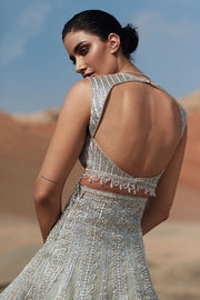 Embellished Aqua Lehenga Choli for Indian Bridal Wear 2023