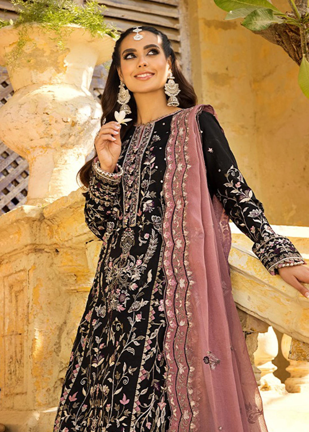 Embellished Black Kameez Salwar Pakistani Party Wear 2023