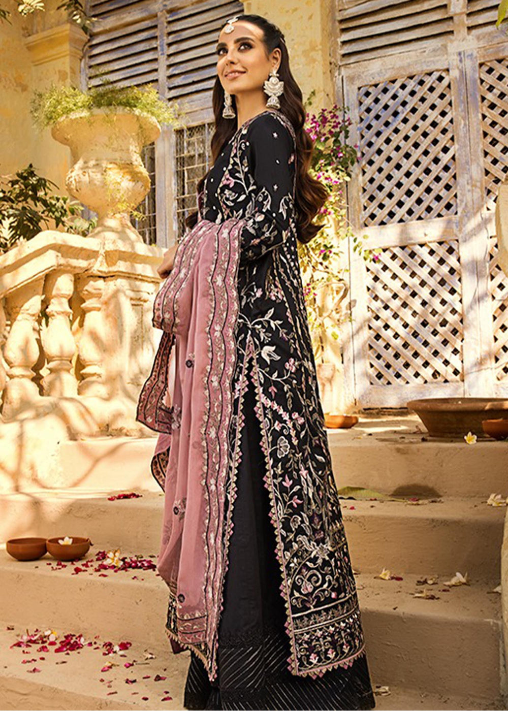 Embellished Black Kameez Salwar Pakistani Party Wear 2023