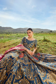 Embellished Blue Choli Lehenga