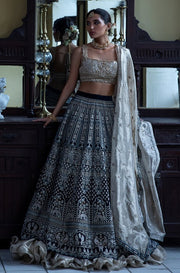 Embellished Blue Lehenga Choli Bridal Wear