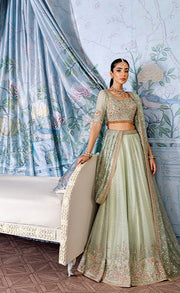 Embellished Blue Lehenga Choli Indian Bridal Dress