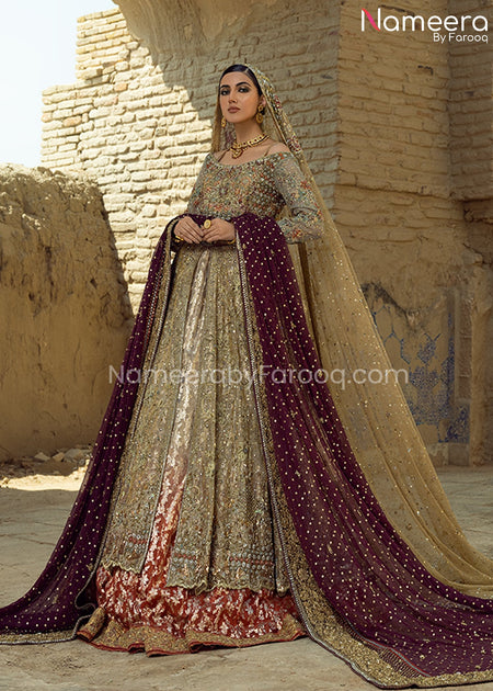 Latest Embellished Bridal Gown Lehenga Pakistani Dress Online – Nameera ...
